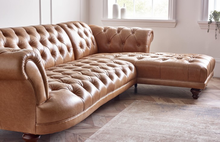 Lyme Chesterfield Chaise Sofa Right Hand Facing