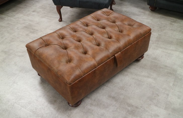St Edmund Vintage Footstool - Vintage Tan