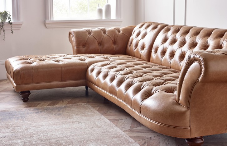Lyme Chesterfield Chaise Sofa Left Hand Facing