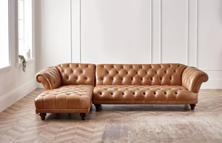 Lyme Chesterfield Chaise Sofa Left Hand Facing