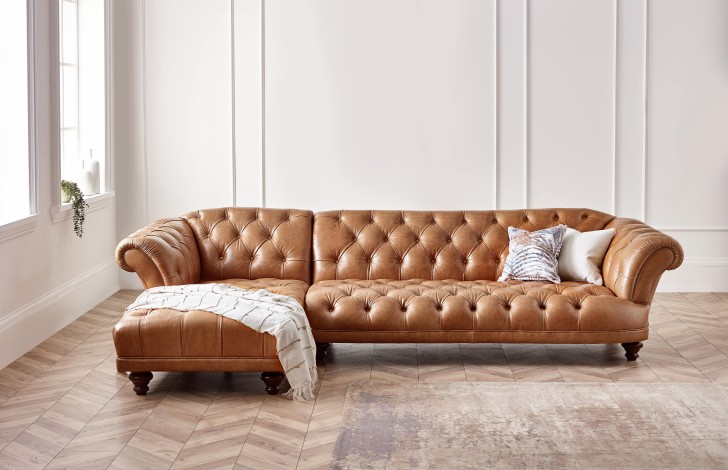 Lyme Chesterfield Chaise Sofa Left Hand Facing