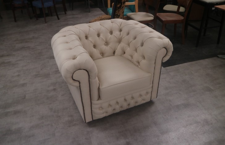 Claridge Luxury Chesterfield Sofa - Chair - Bracken Cream