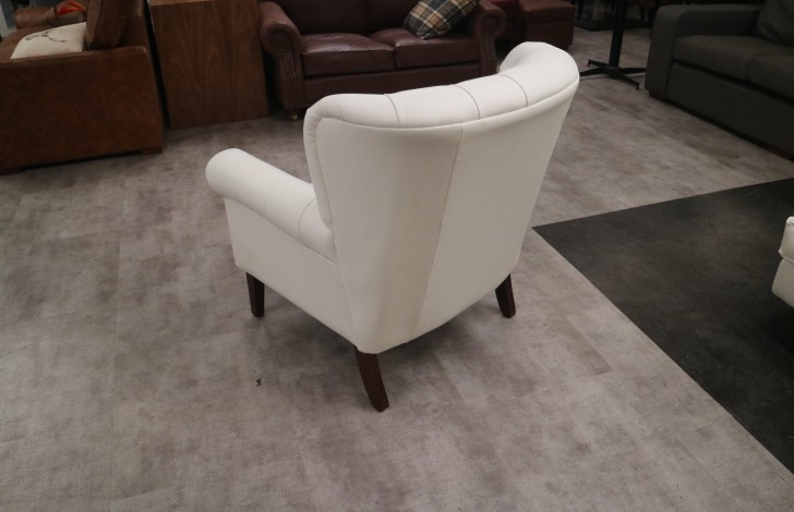 Oliver Leather Spoon Back Chair - Contempo White