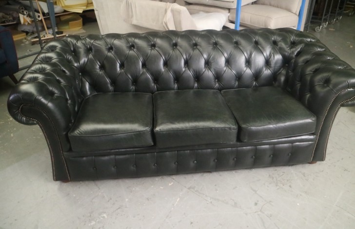 Gladbury Traditional Sofa - 3 Seater - Old English Black