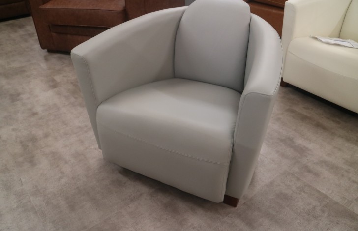Hudson Leather Tub Chair - Hudson 1str Tub Chair - Shelley Silver Grey