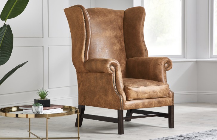 Didsbury Vintage Leather Fireside Armchair
