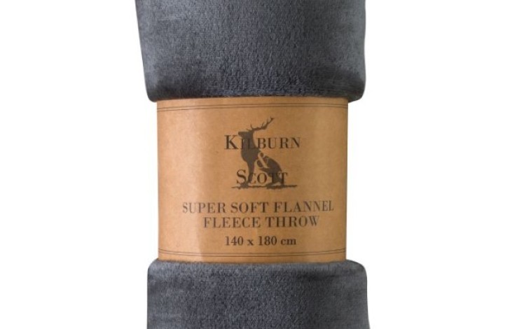 Charcoal Fleece Throw