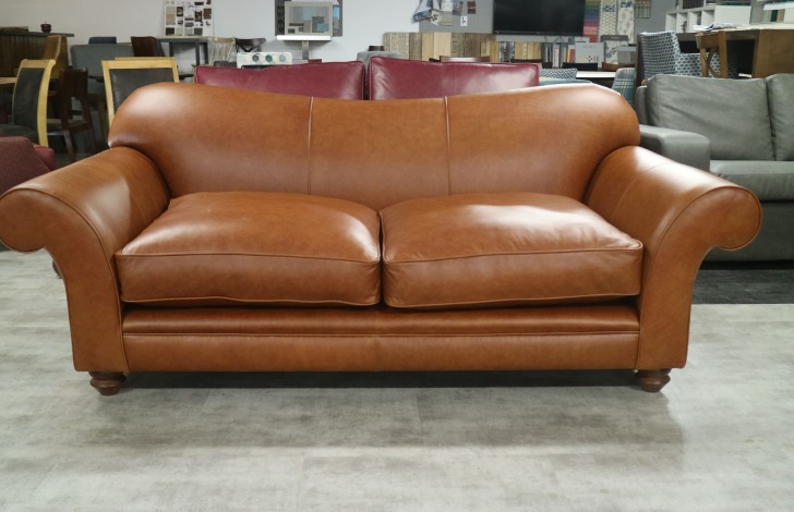 St Charles Leather Sofa - 3 Seater - Bruciato
