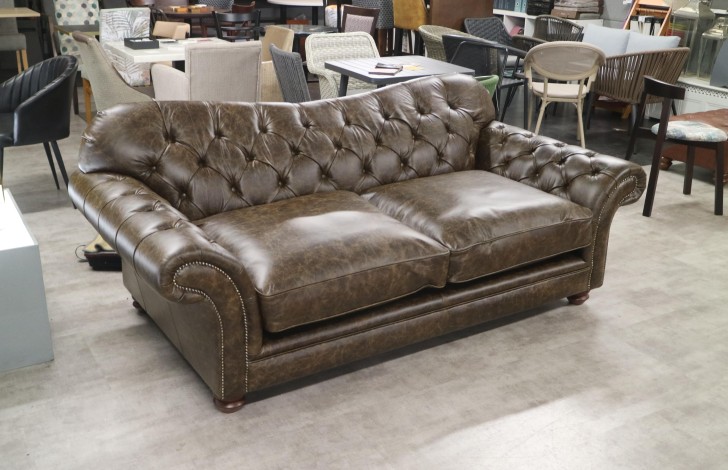 Arundel Vintage Leather Sofa - 3 Seater - Vintage Truffle
