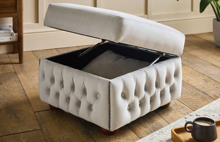 Claridge Fabric Chesterfield Footstool