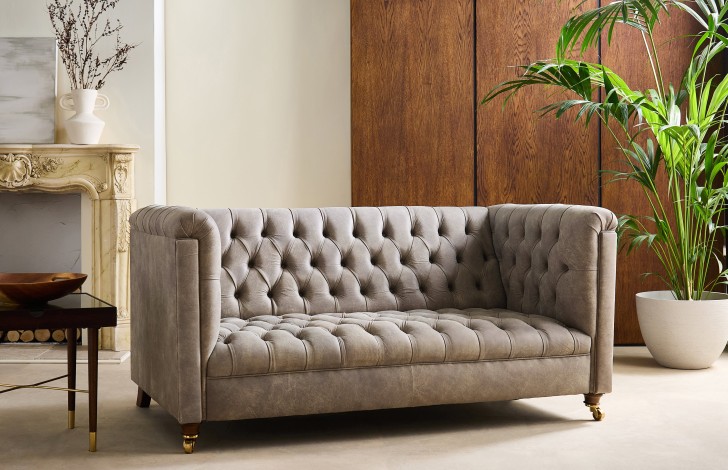 Billingham Grey Chesterfield Sofa