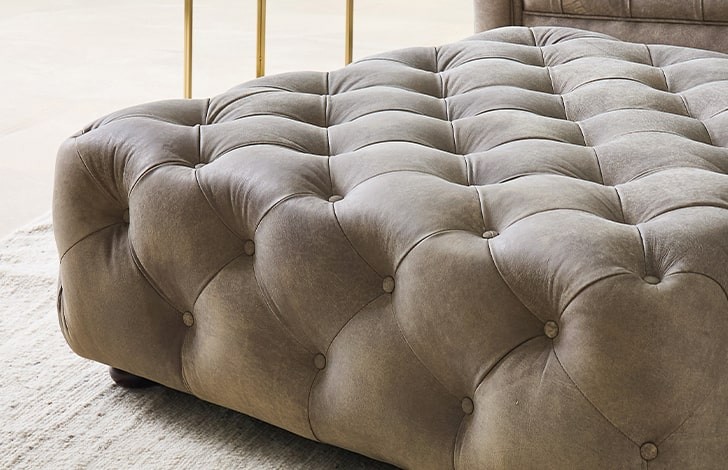 Lyme Deep Buttoned Footstool