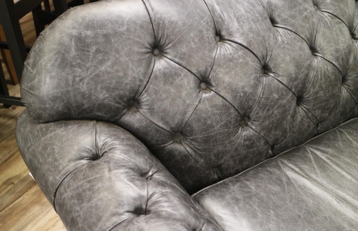 Arundel Vintage Leather Sofa - 3 Seater - Dune Charcoal