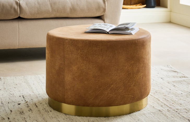 Percy Leather Footstool