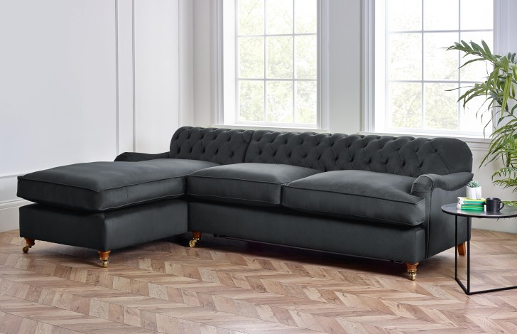 Harris Vintage Fabric Chaise Sofa