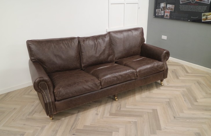 Berkeley Vintage Leather Sofa - 4 Seater - Scotland Brown