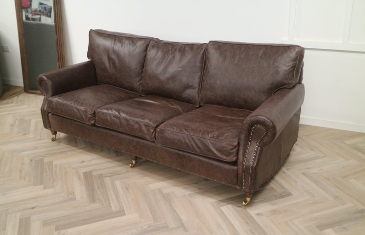 Berkeley Vintage Leather Sofa - 4 Seater - Scotland Brown
