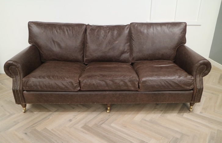 Berkeley Vintage Leather Sofa - 4 Seater - Scotland Brown