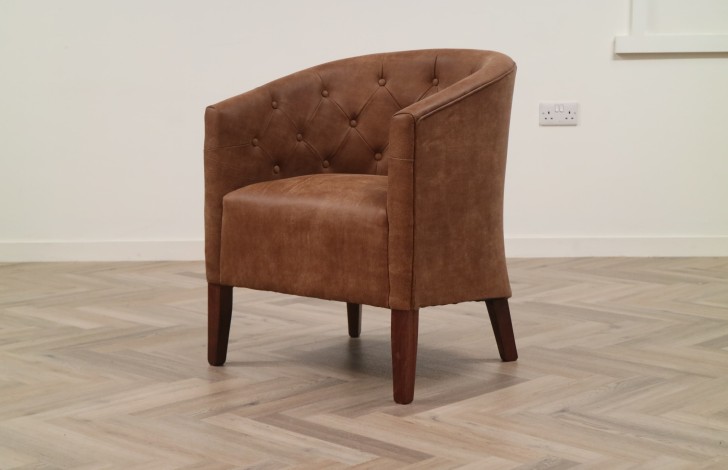 Padstow Leather Buttoned Chair
