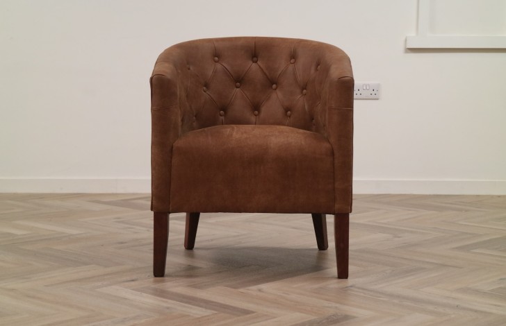 Padstow Leather Buttoned Chair