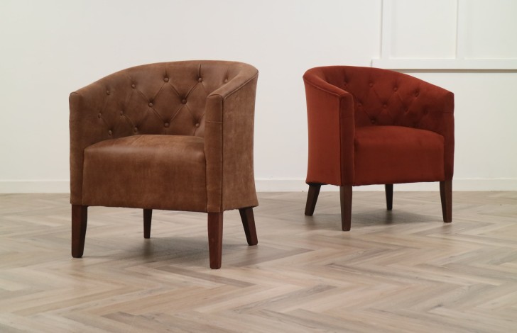 Padstow Leather Buttoned Chair