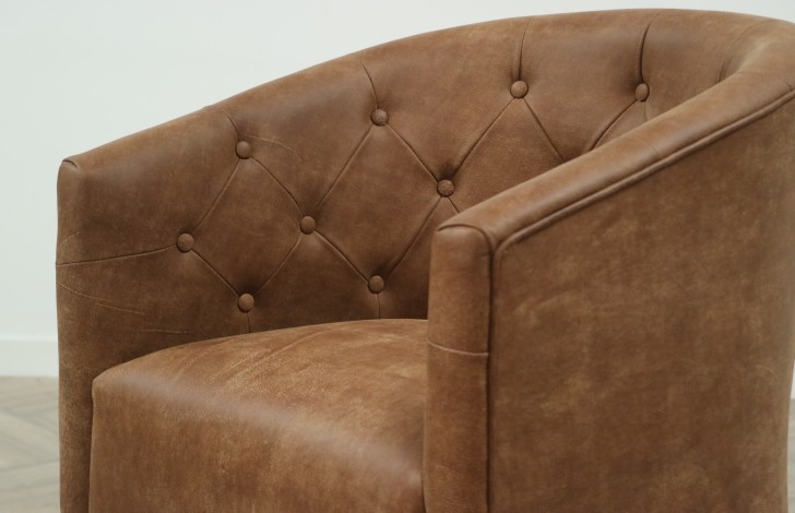 Padstow Leather Buttoned Chair