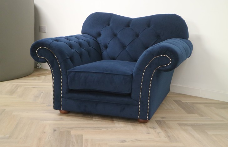 Arundel Vintage Fabric Sofa - Chair - Plush Indigo