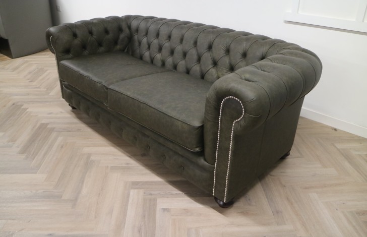 Burwood Leather Sofa - 3 Seater - Apache Sage