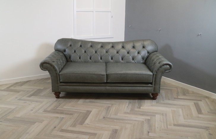 Arundel Vintage Leather Sofa - 3 Seater - Dune Grey
