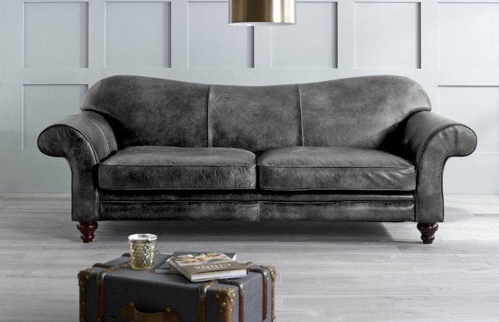 St Charles Hand Antiqued Leather Sofa