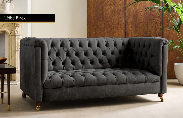 Billingham Grey Chesterfield Sofa