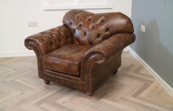 Drummond Vintage Brown Leather Sofa - Chair - Vintage Cognac