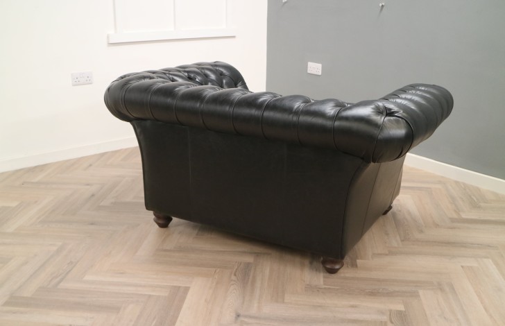 Calvert Luxury Leather Sofa - 1.5 Seater - Old English Black