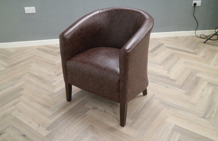 EST Fabric Tub Chair - EST 1str Tub Chair - Manhattan Brown & Moon Massif