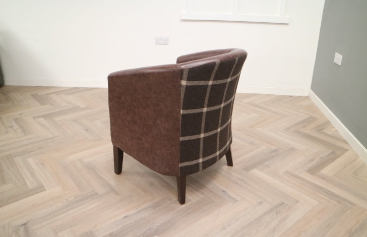 EST Fabric Tub Chair - EST 1str Tub Chair - Manhattan Brown & Moon Massif