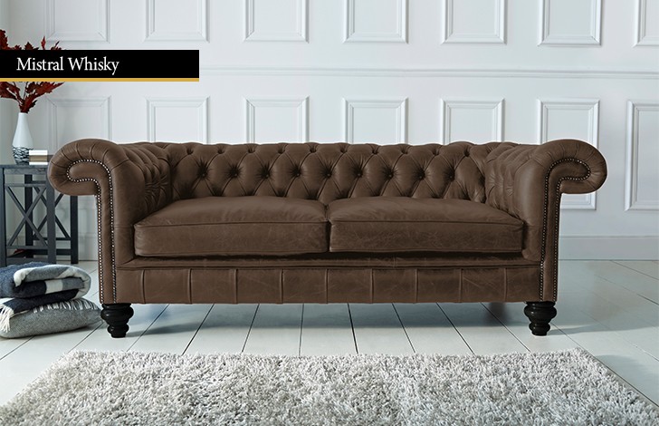 Paxton Black Leather Chesterfield