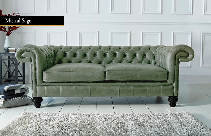 Paxton Black Leather Chesterfield