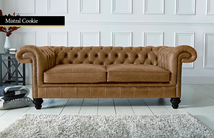 Paxton Black Leather Chesterfield