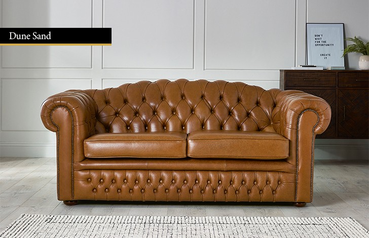 Oxley Brown Leather Chesterfield
