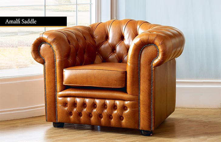 Oxley Brown Leather Chesterfield