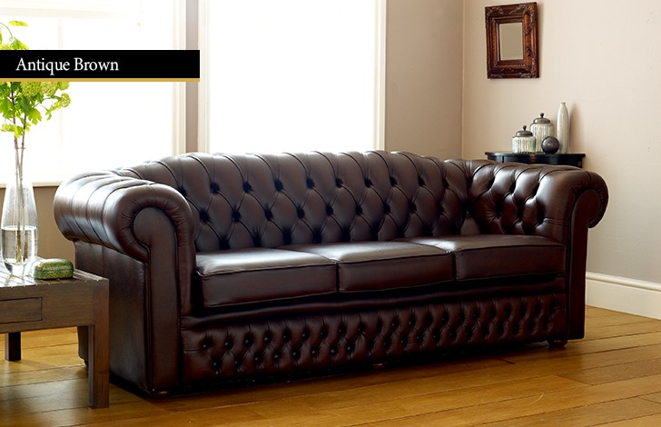 Oxley Brown Leather Chesterfield