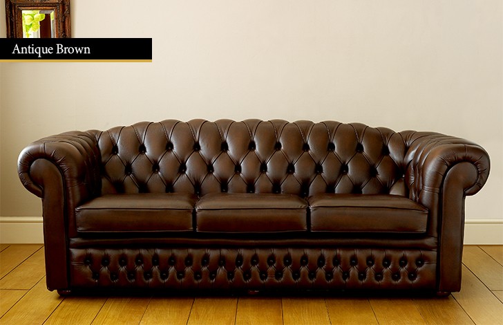 Oxley Brown Leather Chesterfield