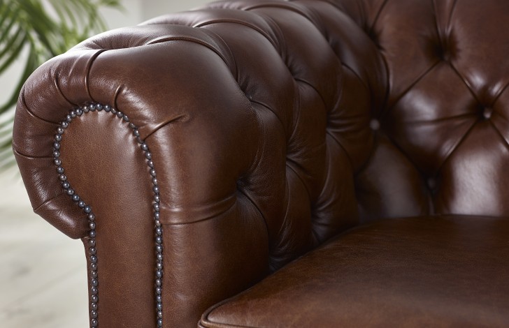 Oxley Brown Leather Chesterfield