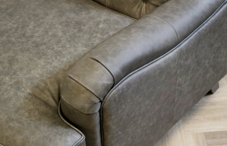 Harris Grey Leather Chesterfield Sofa