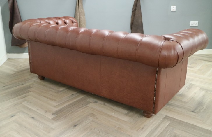 Berwick Vintage Leather Chesterfield - 3 Seater - Dune Hazel