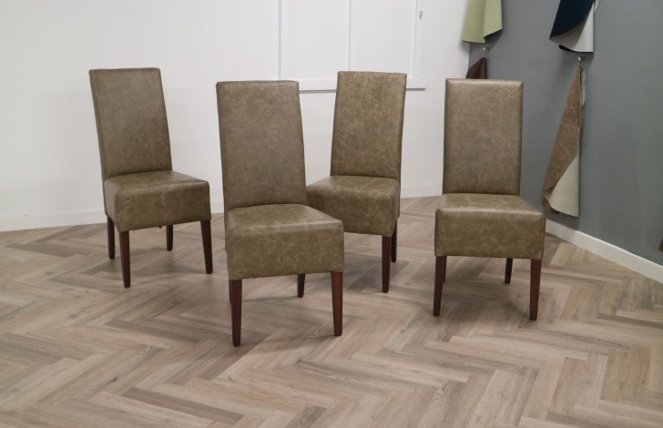 Idaho Leather Dining Chairs - Dune Stone - Quantity 4