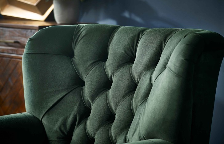 Oliver Fabric Spoon Back Chair - Plush Hunter