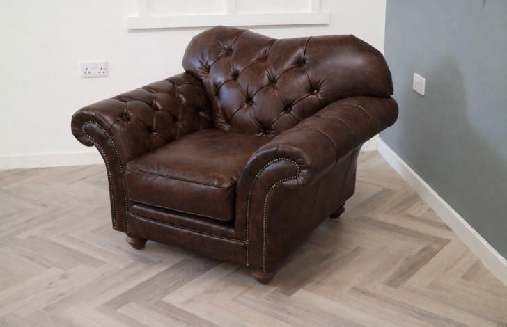 Drummond Leather Sofa - Chair - Apache Roast