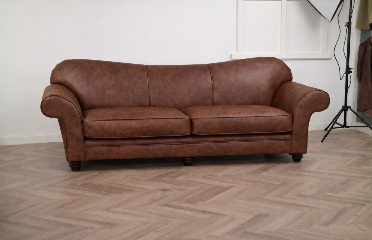 St Charles Leather Sofa - 3.5 Seater - Dune Hazel
