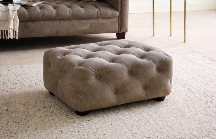 Lyme Deep Buttoned Footstool